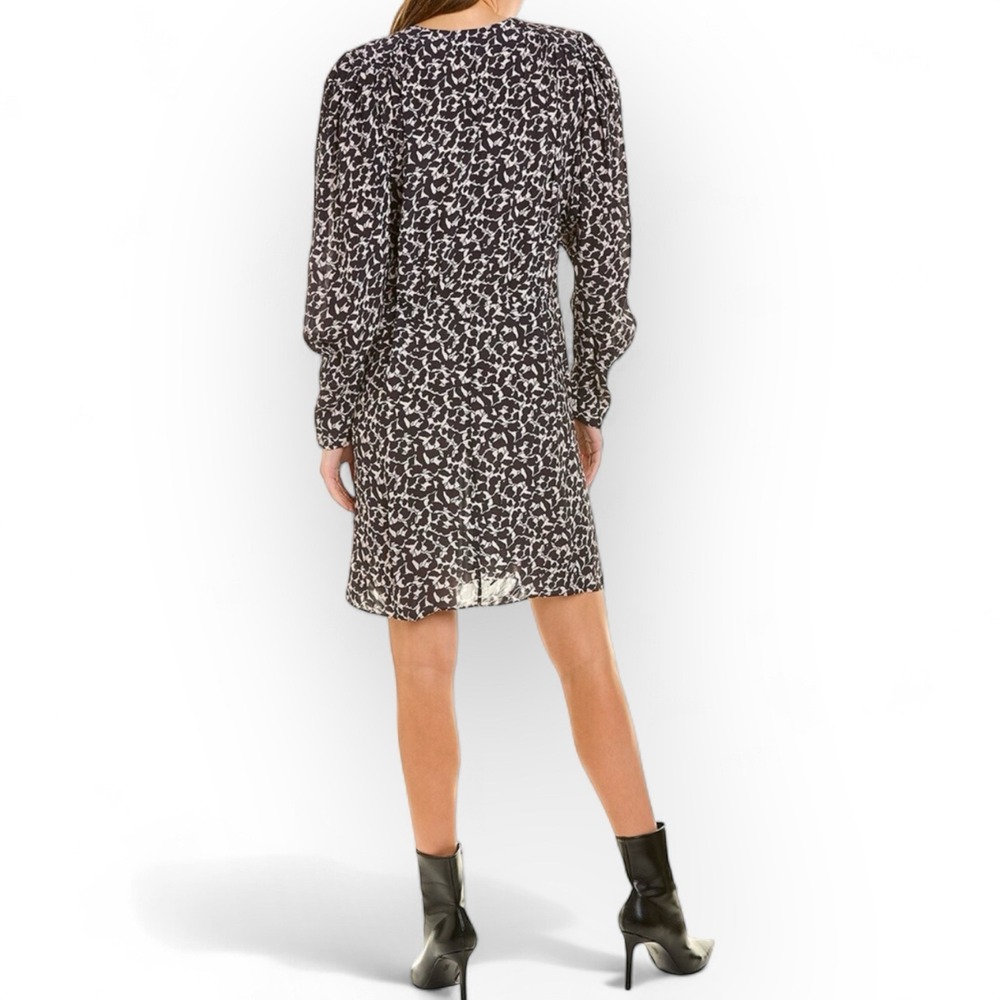 Isabel Marant Arone Pleated Mini Dress Size 36 Black Ecru Print New‎ - Picture 9 of 16